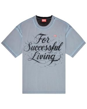 DIESEL T-Shirt With For Successful Living Print - Blue