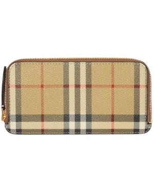 Burberry Somerset Zip-Around Wallet - Natural