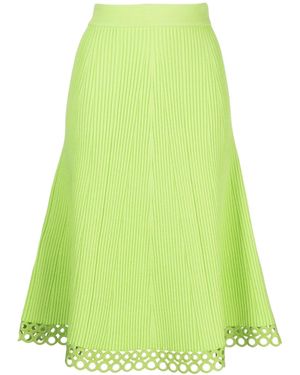 Jonathan Simkhai A-Line Ribbed Midi Skirt - Green