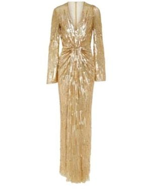 Jenny Packham Margot Sequined Gown - Metallic