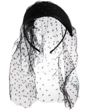 McQueen Lace Detailed Veil - White