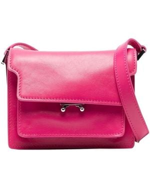 Marni Foldover Top Shoulder Bag - Pink