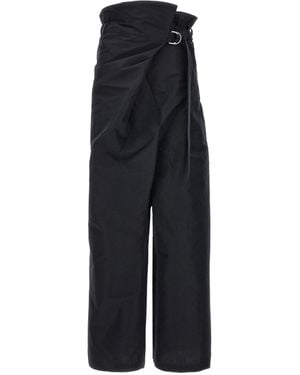 パンツ ISSEY MIYAKE 'Enfold' trousers White Enfold Cotton-Blend Pants – La Garçonne