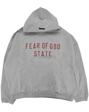 Fear Of God Fleece Hooded Sweatshirt - Grey