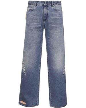 PDF CHANNEL Pdf Embroidered Straight-Leg Jeans - Blue
