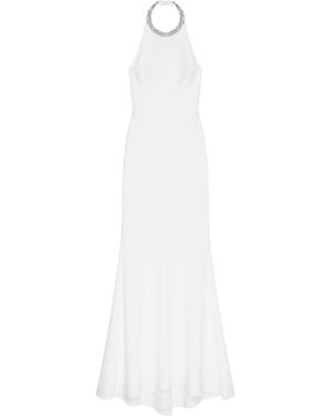 Givenchy Satin Embellished Halterneck Dress - White