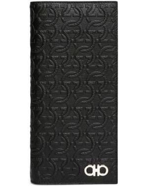Ferragamo Vertical Bi-Fold Wallet - Black