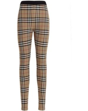 Burberry Vintage Checked Skinny Cut Leggings - Grey