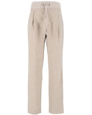 Fabiana Filippi Drawstring Knit Joggers - Natural