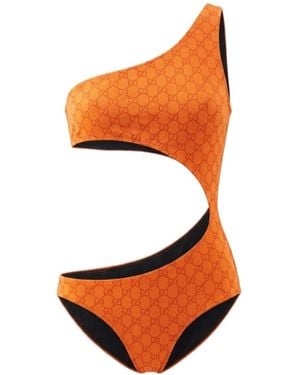 Gucci Printed Stretch Jersey Bodysuit - Orange