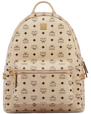 MCM Stark Side Stud Embellished Backpack - Natural