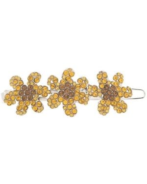 Marni Crystal-Embellished Floral Hair Clip - Metallic