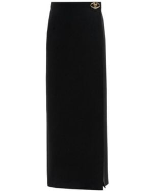 Valentino Logo Plaque Maxi Skirt - Black