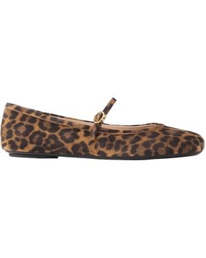 Gianvito Rossi Carla Leopard-Pattern Ballerina Shoes - Brown