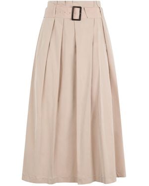 Peserico Pleated High-Waist Maxi Skirt - Natural