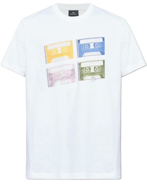 Paul Smith Ps Paul Smith Cassette Tape Print Crewneck T-Shirt - White