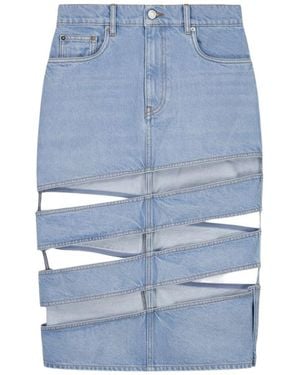 Coperni Cutout Denim Skirt - Blue