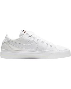 Nike Court Legacy Canvas Low-Top Casual Shoes - White
