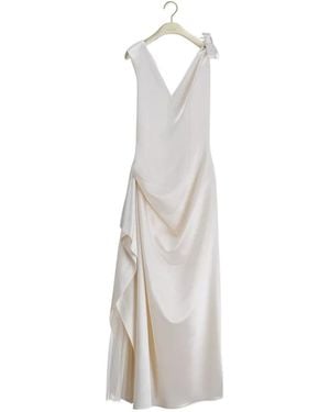 Dior Long Draped Dress - White
