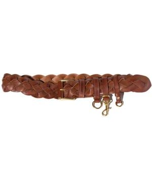 Miu Miu Braided Buckle Belt - White