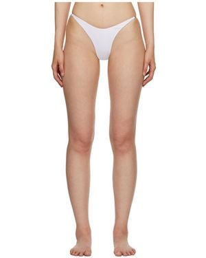 Mugler Elastic Knitted Bikini Swimsuit - White