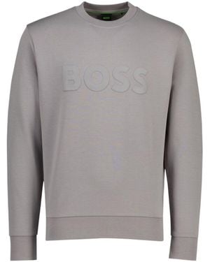 BOSS Embossed-Logo Jumper - Grey