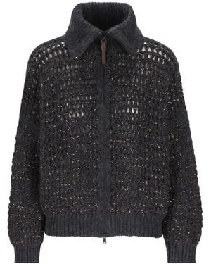 Brunello Cucinelli Dazzling Net Cardigan - Black