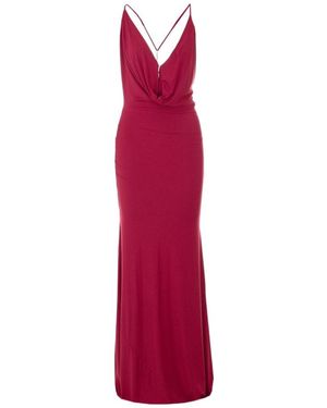 Aniye By Ria Draped Long Dress - Red