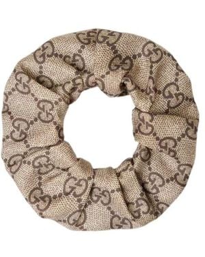 Gucci Gg Silk Scrunchie - Metallic