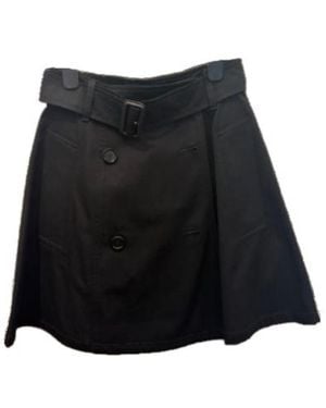 Burberry Gabardine Trench Mini Skirt - Black