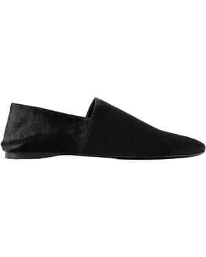 TOVE Round Toe Fur Slides - Black