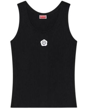 KENZO Boke Flower 2.0 Embroidered Rib Tank Top - Black
