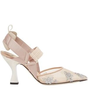 Fendi Colibrì Embellished Mesh Pumps - Pink