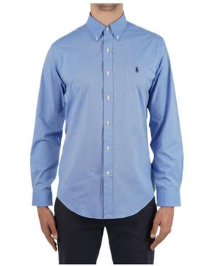 Polo Ralph Lauren Logo Embroidered Long Sleeved Shirt - Blue