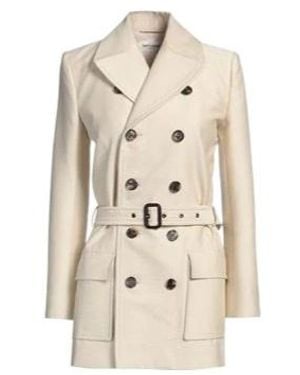Saint Laurent Simple Double- Trench Coat - Natural