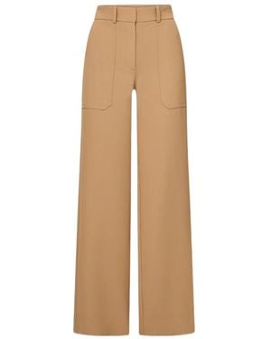 Veronica Beard Cole Wide-Leg Trousers - Natural