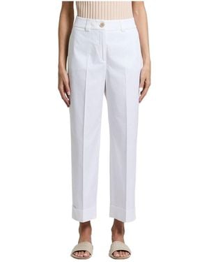 Peserico Pressed-Crease Turn-Up Pants - Blue