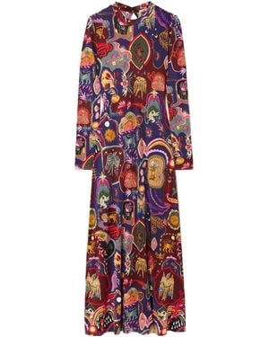 FARM Rio Printed Jersey Maxi Dress - Red
