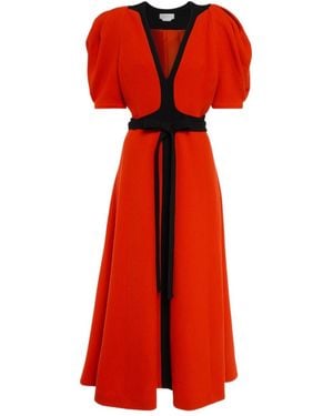 Gabriela Hearst Luz Wool Crepe Mid-Length Dress - Red