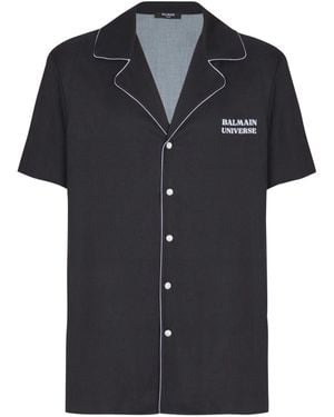 Balmain 9 Planets Print Pajama Shirt - Black