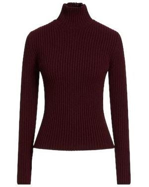 Max Mara Solid Turtleneck Knit Top - Purple