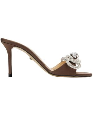 Mach & Mach Double Bow Satin Sandals - Natural