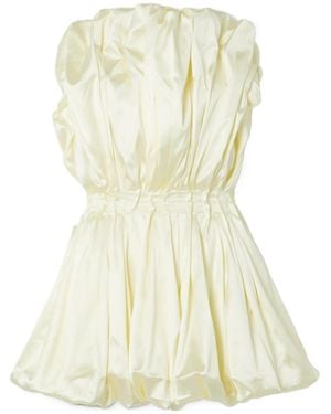 TOVE Strapless Gathered Satin Top - Metallic