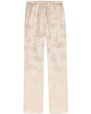 Ganni Cotton Bootcut Pants - Natural