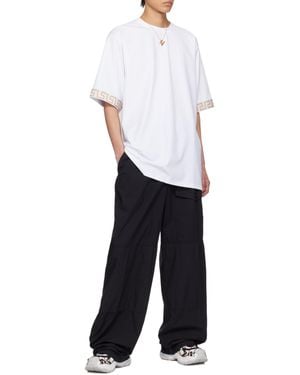 Versace Greca-Trim Crewneck T-Shirt - White