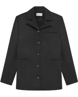 16Arlington Notched Collar Virgin Wool Blazer - Black