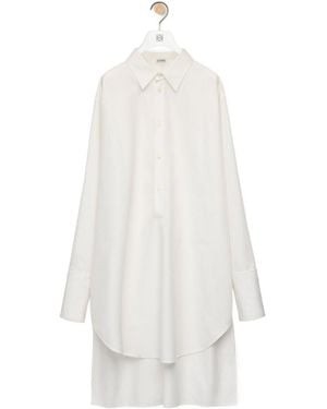 Loewe Deconstructed Long-Sleeved Shirt Dress - White