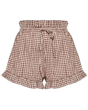 Posse Gingham Ruffled Shorts - Multicolour