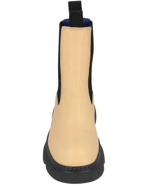 Burberry Simple Leather Chelsea Boots - White