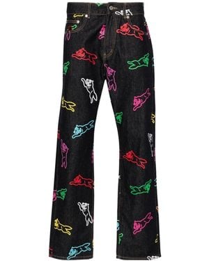 ICECREAM Printed Denim Trousers - Black